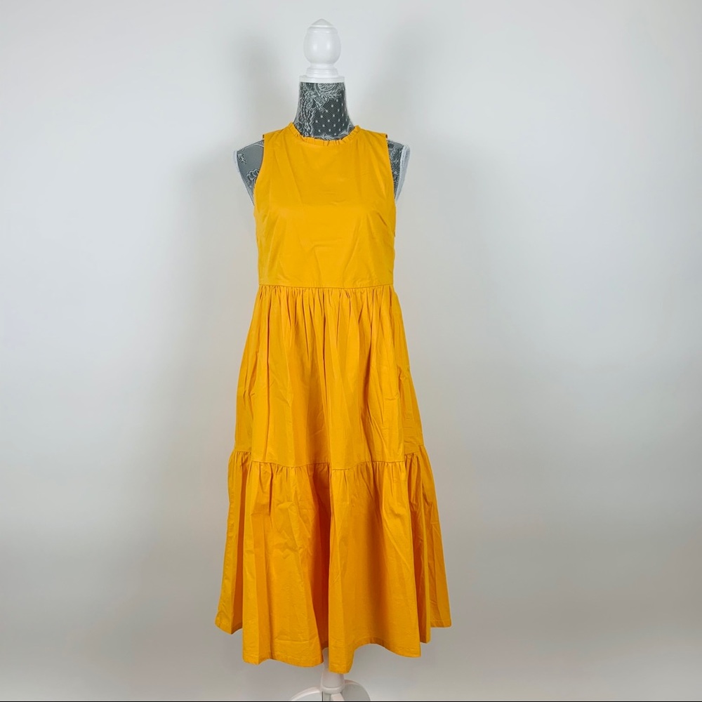 J.Crew Saffron Tiered Sleeveless Midi Dress
